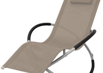 Leżak z geometryczną ramą stalowy taupe WM-47775