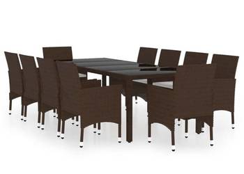vidaXL 11-częściowy zestaw mebli ogrodowych, polirattan(SKU:3058575)