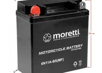 Akumulator Motocyklowy AGM 6V 6N11A-BS 11Ah 120A L+