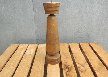 Stary świecznik drewniany toczony | VINTAGE | LOFT | styl rustykalny