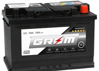 Akumulator 70Ah 760A AGM GROM  START&STOP  Prawy Plus