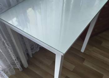 Stół Biały 80x60x75 + Szkło Zdejmowane 0,5