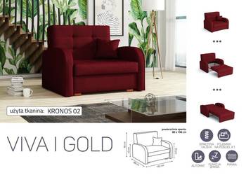 Sofa/Kanapa Viva 1 Gold  Darmowa dostawa