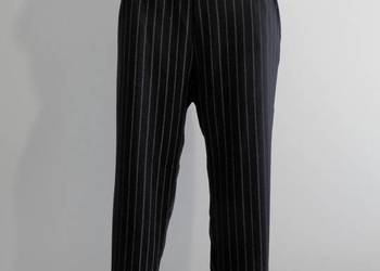 Spodnie Joggery Tapered Leg Czarne w Paski by UK 42