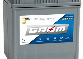 Akumulator 50Ah 450A EN GROM Premium Japan Lewy Plus DTR