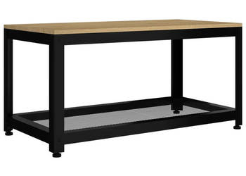 Stolik kawowy jasnobrązowo-czarny 90x45x45 cm MDF i żelazo WM-286081