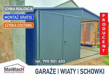 Garaż Blaszany z zadaszeniem bocznym | Wiata ogrodowa |  – Maj-Blach