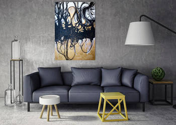 "PRZENIKANIE" obraz akrylowy na płótnie 100x70cm, abstrakcja