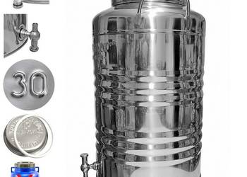 Bańka nierdzewna inox BECZKA z kranem 30L na bimber sok wodę źródlaną syrop