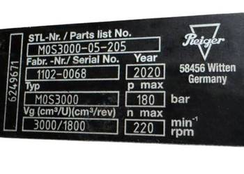 Pleiger M0S3000-05-205 Silnik hydrauliczny 180 Bar