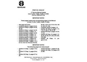 New Holland TL70A TL80A TL90A TL100A instrukcja napraw