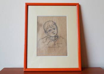 Stary oprawiony szkic z 1943 r. autor Stanisława Boczarowska 1901-1972