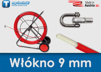 Pilot do przeciągania kabli w rurach 9 mm / 120 m, wciągarka