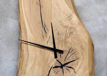 Zegar na ścianę wiszący duży loft naturalny dąb dębowy retro 80cm