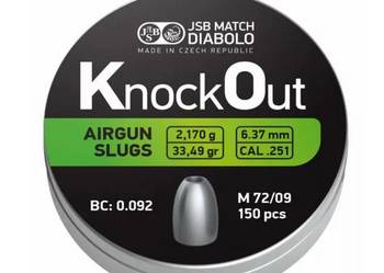 10x JSB KO Slugs kal. .251 (6,37 mm) 150 szt.  niekokesz.pl 10x JSB KO Slugs kal. .251 (6,37 mm) 150 szt.  niekokesz.pl