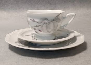 Rosenthal MARIA Filiżanka Trio Śniadaniówka Jeżyna Biała Zestaw Śniadaniowy