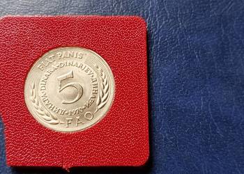 Stare monety 5 dinar 1970 FAO Jugosławia mennicza