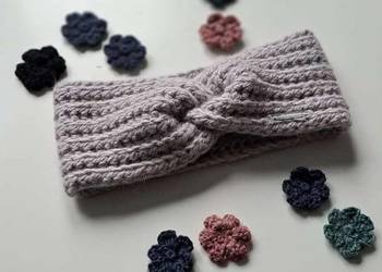 Opaska wełniana ręcznie robiona na szydełku handmade