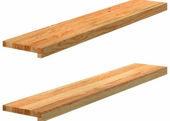 Parapety 2 szt. jasnobrązowy 110x20x2 cm lite drewno dębowe WM-4009137