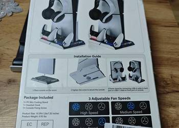 Stacja Chłodząca Podstawka RGB na Sony PS5 Slim  Ładowanie Padów