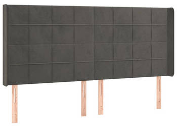 Zagłówek uszak ciemnoszary 203x16x118/128 cm aksamit WM-3119647
