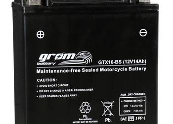 Akumulator motocyklowy GROM GTX16-BS 12V 14Ah 230A L+