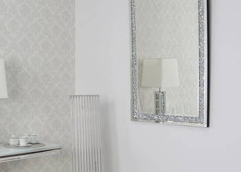 Lustro glamour 0507 do salonu prostokątne na ścianę ozdobne