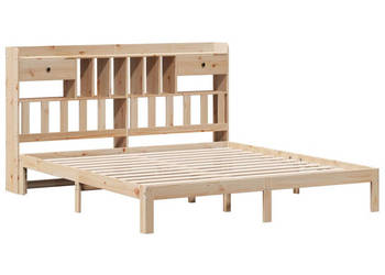 Łóżko z regałem bez materaca lite drewno sosnowe 180x200 cm WM-3322607