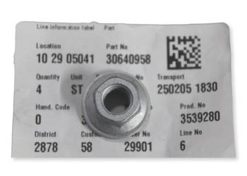 VOLVO oryginalna nakretka zawieszenia M10x12.7 OE 30640958