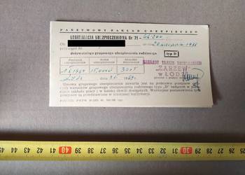 465. LEGITYMACJA ubezpieczonego PRL Retro
