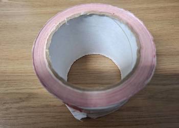 Taśma ostrzegawcza 100 m x 75 mm biało czerwona.