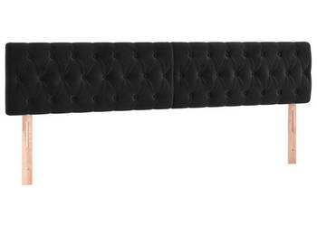 Zagłówek do łóżka z LED czarny 200x7x78/88 cm aksamit WM-3122016