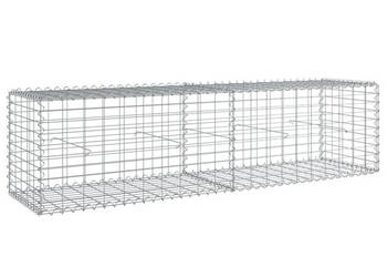 Kosz gabionowy z pokrywą 200x50x50 cm galwanizowane żelazo WM-3295133