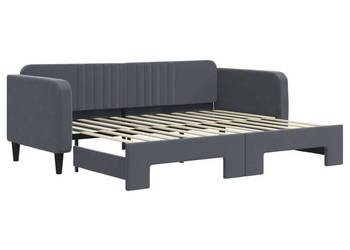 Sofa rozsuwana ciemnoszara aksamit 90x200 cm WM-3197064