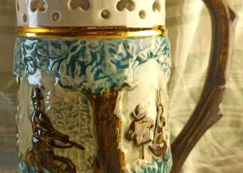 KUFEL MYŚLIWSKI porcelanowy ROYAL DUX sygnowany ażurowany 70