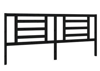 Wezgłowie łóżka czarne 206x4x100 cm lite drewno sosnowe WM-818844