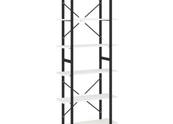 Wysoki regał biały 80x30x210 cm lite drewno sosnowe WM-806543
