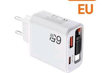 Ładowarka sieciowa USB C 65W z wysuwanym kablem