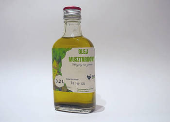 Olej musztardowy 200 ml - świeżo tłoczony z gorczycy w przydomowej olejarni