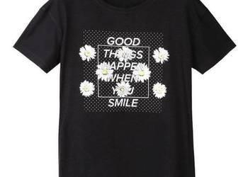 czarny t-shirt z nadrukiem Top Secret