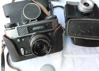 Aparaty  fotograficzne Fed 5C i 2 x Smena 8M