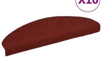 vidaXL Maty na schody samoprzylepne 10 szt. 65x21x4 cm Bordowe (149707)