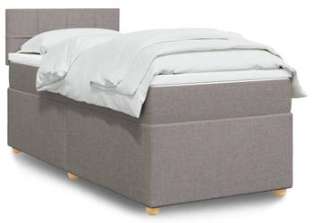 Łóżko kontynentalne z materacem taupe tkanina 100x200 cm WM-3288895