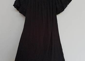 Sukienka damska czarna hiszpanka z falbanką S – wiskoza