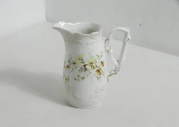 Antyczny Dzbanek Secesyjny – Ręcznie Malowane Bratki – Reliefy