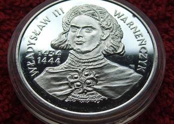 MONETA 200000 ZŁ KRÓL WŁADYSŁAW WARNEŃCZYK 1992 ROK SREBRO