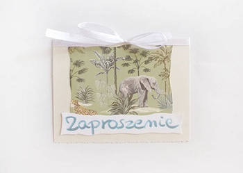 słoń zaproszenie na różne okazje,pastelowe zaproszenia puste