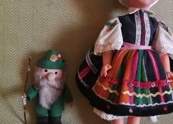 Stara lalka PRL Łowiczanka - Dziadek Leśny Krasnal Skrzat - Cepelia Retro