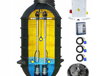 PRZEPOMPOWNIA ŚCIEKÓW DWUPOMPOWA DN1200 H2600 POMPA PEDROLLO Z ROZDRABNIACZ