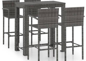 5-cz. zestaw mebli barowych z podłokietnikami rattan PE szary WM-3064812